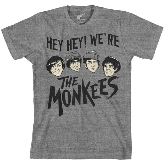 Men's Monkees Hey Hey! Slim Fit T-shirt Small Grey
