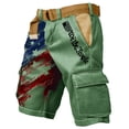 thumbnail image 3 of Havenx Military 250 Anniversary Usa Cargo Shorts for Men American Flag Graphic Cargo Shorts with Multi Pockets Distressed Washed Pants Fashion Patriotic Retro Vintage Clothes,Camouflage Green 3XL, 3 of 3