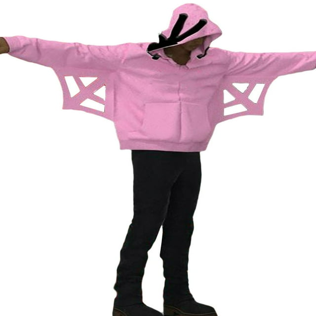 Veste d'Automne à Capuche Ample pour Femmes avec Imprimé Lettre et Toile d'Araignée