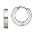 thumbnail image 5 of Auriga Fine Jewelry Stainless Steel Brushed and Polished 3mm Hinged Hoop Earrings for Women, 5 of 7