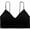 Black, variant on Women’s Ribbed Wire-Free Camisole Bra, Nude, One Size, V neckline, nylon, slim shoulder straps, for daily layering, sleep, travel