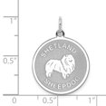 thumbnail image 3 of White Sterling Silver Charm Pendant 26 mm 19 Rhodium-Plated Shetland Sheepdog Disc, 3 of 4