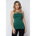 thumbnail image 4 of Women's Seamless Triple Criss-Cross Front Cami Tank Top, Hunter Green, One Size, 1PC, 4 of 5