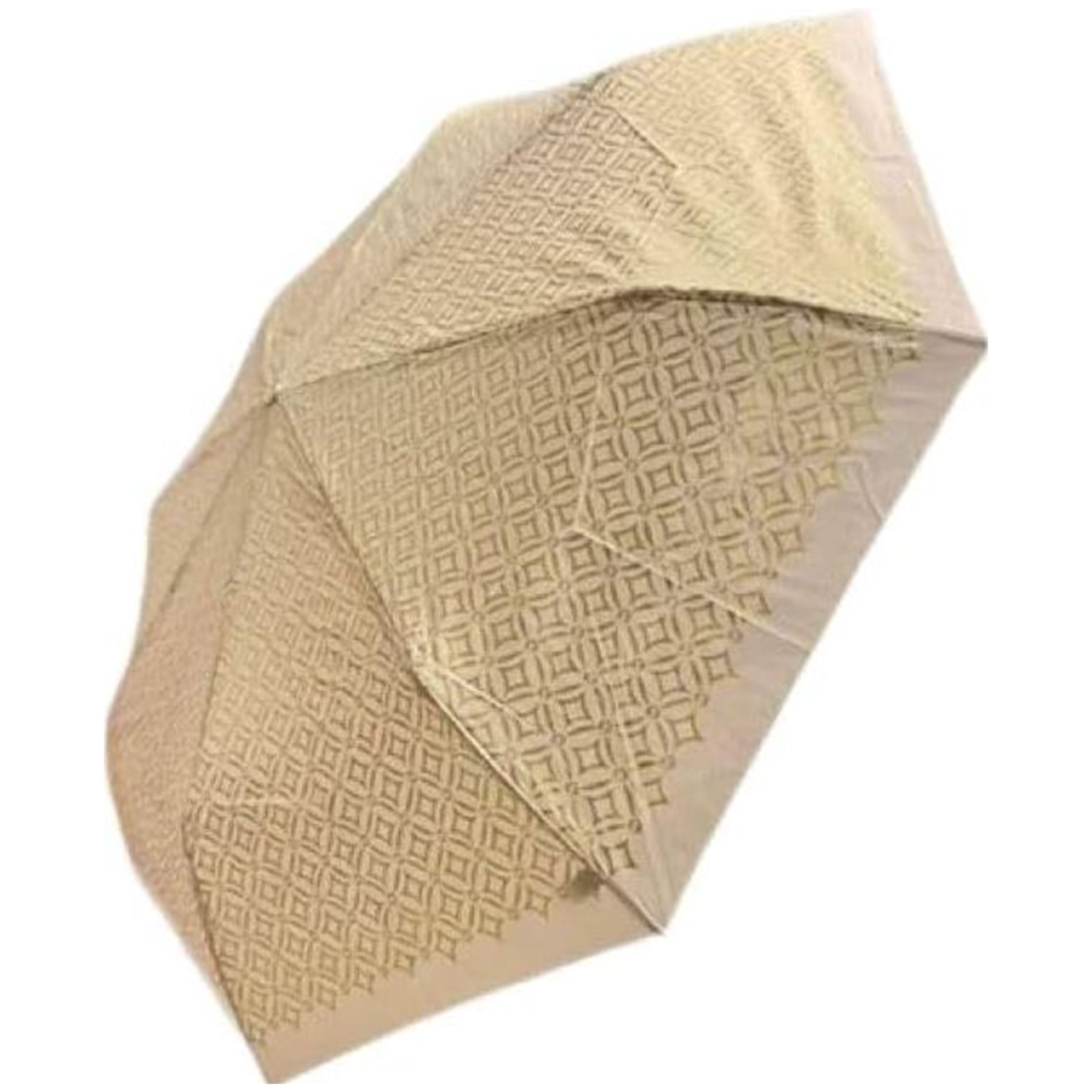 Michael Kors Womens Travel Umbrella Push Button Folding Pale Gold Multi 35F4GTFN1M-PL GL