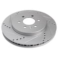 thumbnail image 6 of TRQ Rear Performance Brake Rotors Set Premium G-Coated Cross Drilled & Slotted Fits Select 2004-2009 Cadillac SRX, 6 of 6
