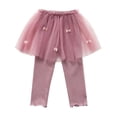 thumbnail image 2 of SILVERCELL 2-8T Little Girls Footless Leggings with Ruffle Tulle Tutu Skirts Stretchy Cotton Pantskirt Dance Leggings Pants, 2 of 6