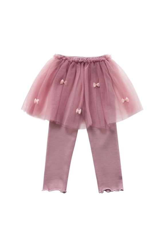 2-8T Little Girls Mesh Laced Ruffle Leggings Toddler Cotton Casual Tutu Pants
