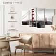 thumbnail image 4 of Elephant Stock Bright Red Golden Gate Bridge Wall Art - Horizontal Multi Panel Canvas - Living Room Wall Decor - Architecture Multi Panel - Black And Gray Decor - 30" x 18", 4 of 4