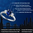 thumbnail image 2 of Gem Stone King 10K Two Tone Gold Blue Created Sapphire and White Created Sapphire Engagement Ring for Women | 2.10 Cttw | Oval 8X6MM | Gemstone September Birthstone | Size 7, 2 of 6