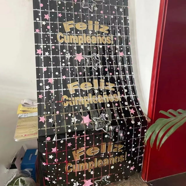 Backdrop Curtain Exquisite Ornamental Brilliant Color Letters Print Decorative Curtain Party Supplies