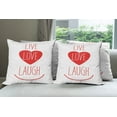 thumbnail image 6 of Ambesonne Live Laugh Love Throw Pillow Cover 4 Pack, Heart Smile, 20", Red White, 6 of 7