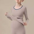 thumbnail image 5 of hengsof Maternity Shirt Long Sleeve Basic Top Ruch Sides Bodycon Tshirt for Pregnant Women, 5 of 6