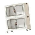 thumbnail image 1 of Abbracc Foldable Storage Cabinet Fashion Portable for Farmhouse Drawing Room Kitchen White 2 Layers 75 cm, 1 of 9