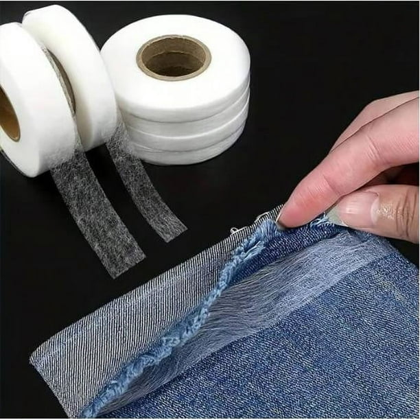 Cinta Adhesiva de Tela Termofusible de Doble Cara para Costura, Manualidades y Proyectos, Cinta Adhesiva Fuerte para Dobladillos para Reparar Ropa, Cinta Adhesiva Termoadhesiva Sin Costuras para Deco