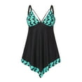 thumbnail image 4 of Tankini Swimsuits for Women 2023 Swimwear Fixed Print Split Size Swimwear Bathing Suits, 4 of 6