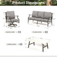 thumbnail image 6 of MF Studio 5-Seater Patio Conversation Set Metal Outdoor Furniture Set with Swivel Chairs and Table - Gray, 6 of 9