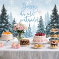 thumbnail image 2 of 15X10ft Winter Forest Baby Shower Backdrop, Baby It's Cold Outside Party Decorations Pine Tree Snowflakes Backdrop, Winter Photography Background Newborn Photo Booth Props Banner, 2 of 5