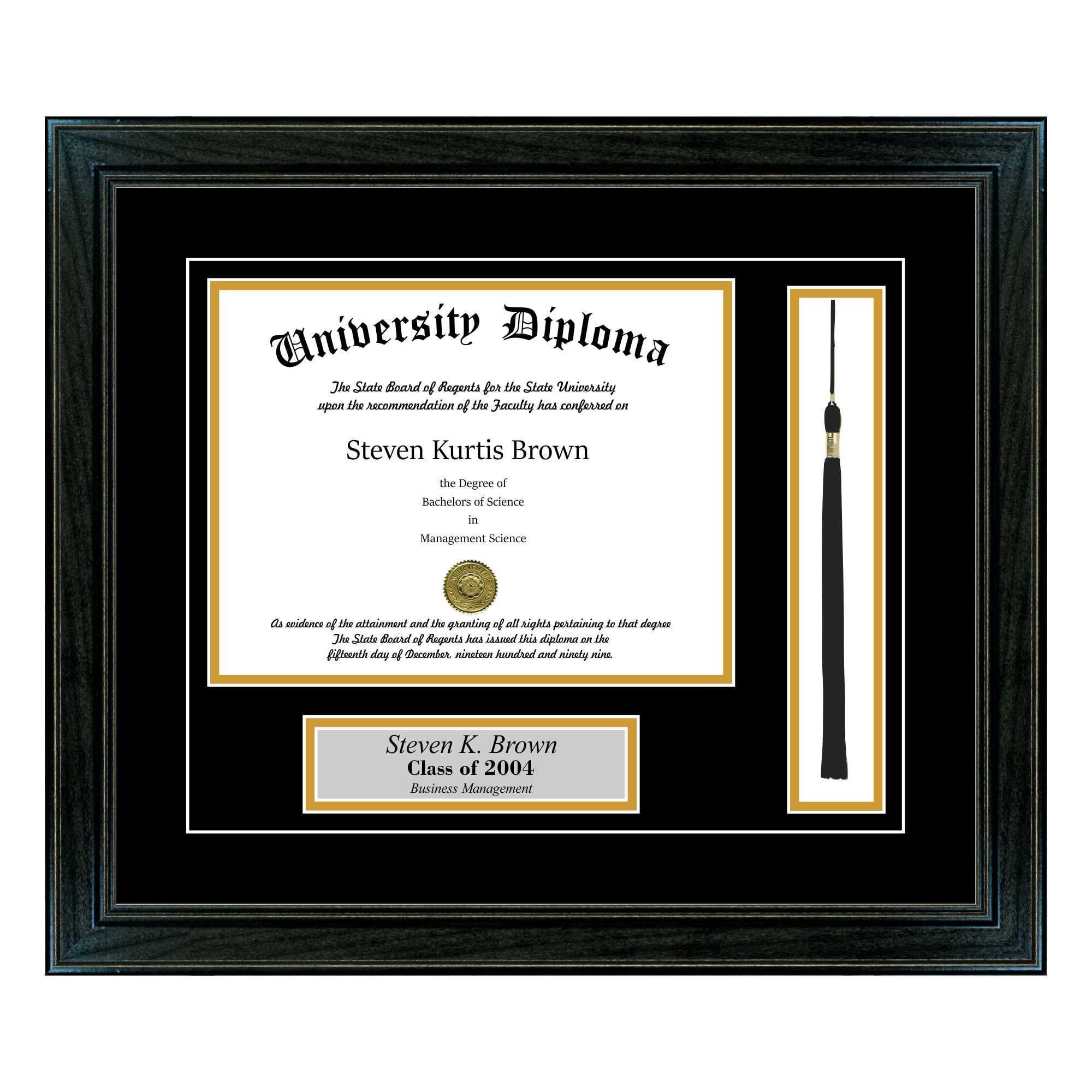 High School Graduation Certificate Frame 6x8 with Tassel Opening Black