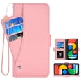 thumbnail image 1 of Compatible avec Google Pixel 5 Étui Portefeuille en Cuir à Rabat Porte-Cartes Support Accessoires pour Cellulaire Porte-Monnaie Fente pour Pièce d'Identité de Crédit Étuis de Téléphone pour Pixel1 Femmes Hommes Rose, 1 of 5