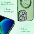 thumbnail image 3 of iPhone 13 Pro Max case, Compatible with MagSafe Luxury Glitter Bling Plating Love with Cute Heart Phone Case Full Camera Lens Protection Magnetic Case for Women Girls Back Cover(Green), 3 of 12