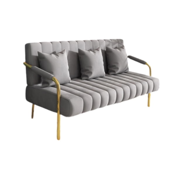 Sofá moderno, sofá cama futón, sofá de asiento ancho y suave, sofá de 3 plazas con patas de metal para oficina, habitación de invitados, salón, Gris