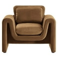 thumbnail image 5 of Modway Waverly Upholstered Modern Velvet Fabric Armchair in Brown, 5 of 9
