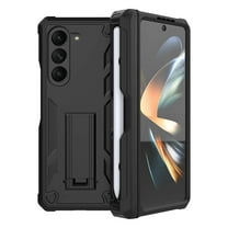 Dteck for Samsung Galaxy Z Fold 5 Case with Belt Clip, Z Fold5 Case with Hinge Protection S Pen Slot, Heavy Duty Hybrid Shockproof Rugged Protective Cover with Kickstand for Galaxy Z Fold5,Black