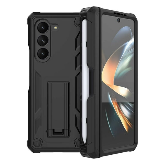 Decase Compatible with Samsung Galaxy Z Fold 5 Case,with Hinge Protection S Pen Slot Military Grade Drop Protection Full-Body Rugged Hybrid Heavy Duty Armor Case With Hidden Stand,Black