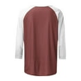 thumbnail image 5 of Womens Tops Dressy Casual 3/4 Sleeve Shirts Summer Floral Three Quarter Length Blouse Loose Fit Crewneck Pullover Tee Women's Fashion Color Block T-shirt Blouse Casual Tops, 5 of 5