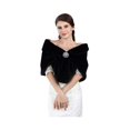 thumbnail image 1 of wonima44 Aukmla Women's Wedding Faux Fur Shawls and Wraps Bridal Fur Scarf Stoles with Rhinestones Brooch for Bride and Bridesmaids, 1 of 1