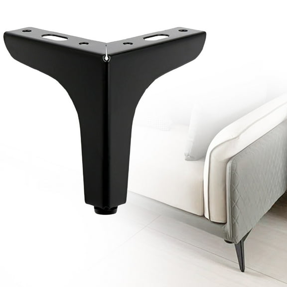 PPKVUFD 1Pc Furniture Legs Metal Feet, Matte Black Sofa Legs Cabinet Legs 3.94 Inch Triangle Feet Replacement Dresser Legs Chair Bed Table Cabinet Ottoman Cupboard DIY Replacement Parts