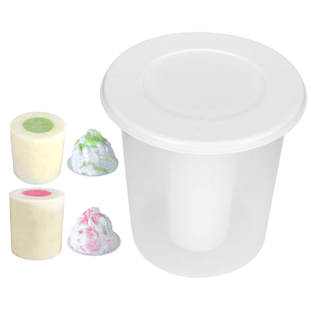 Wchiuoe Clear Reusable Shaved Ice Molds Cup For Ice Bucket Refillable Making Model With Lid,Shaved Ice Molds,Household Supplies