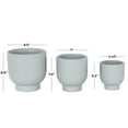 thumbnail image 3 of DecMode 9", 7", 5"W Light Blue Ceramic Planter with Linear Grooves and Tapered Bases (3 Count), 3 of 9
