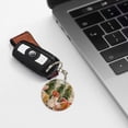 thumbnail image 6 of Naloa Holiday Christmas Stars Print Round Keychain Keychain Key Ring, Key Tag, Key Chain Bulk for Gift Accessories (Round), 6 of 7