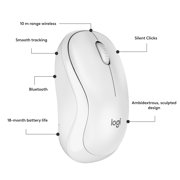 Logitech M240 Silent Bluetooth Mouse, Wireless, Compact, Portable, Smooth Tracking, 18-Month Battery, Off-white