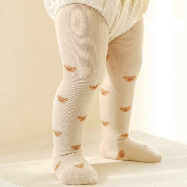 Girls Small Flower Pattern Leggings - Wired Knitted Leggings Baby Whole  Foot Cotton leggings Newborn, about 1-3 years old 