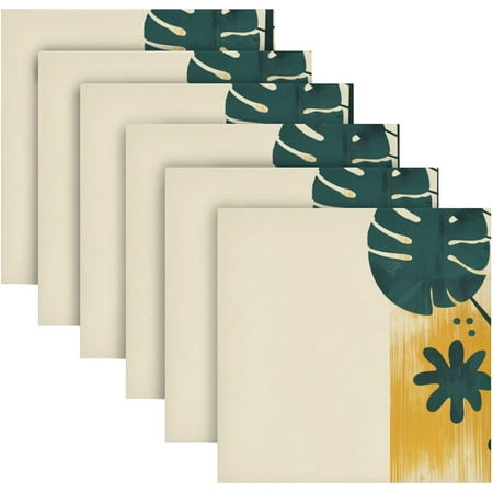 

BESTKITTY Minimalist Plants Leaves Cloth Napkins 20x20 Inch Washable Dinner Napkins Soft Comfortable Reusable Cloth Napkins for Dinning Wedding Festivals Party (Set of 6)