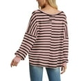 thumbnail image 5 of Cueply Women's Long Sleeve Blouses Waffle Knited Fashion Fall Tops V Neck Loose Pullover T Shirts, 5 of 6