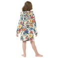 thumbnail image 4 of FORMRS Niños Bathrobe Unisex Hooded Robe Soft Plush Pajamas Sleepwear, Size 4-6T, Red Japanese Floral Pattern, 4 of 7