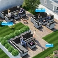 thumbnail image 6 of 7-Piece Patio Furniture Set, Outdoor Patio Furniture with Thick Cushions, Modular Patio Sofa, Dual-Strand Wicker Rattan, Rust-Resistant Frame, Backyard Furniture for Garden, Deck, Black, 6 of 6