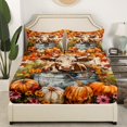thumbnail image 2 of Erosebridal Highland Cow Fitted Sheet Full Size Highland Cattle Bedding Set Teens Animal Bed Sheet Set Wildlife Bed Cover Room Decor Orange Bed Set（No Top Sheet）, 2 of 5