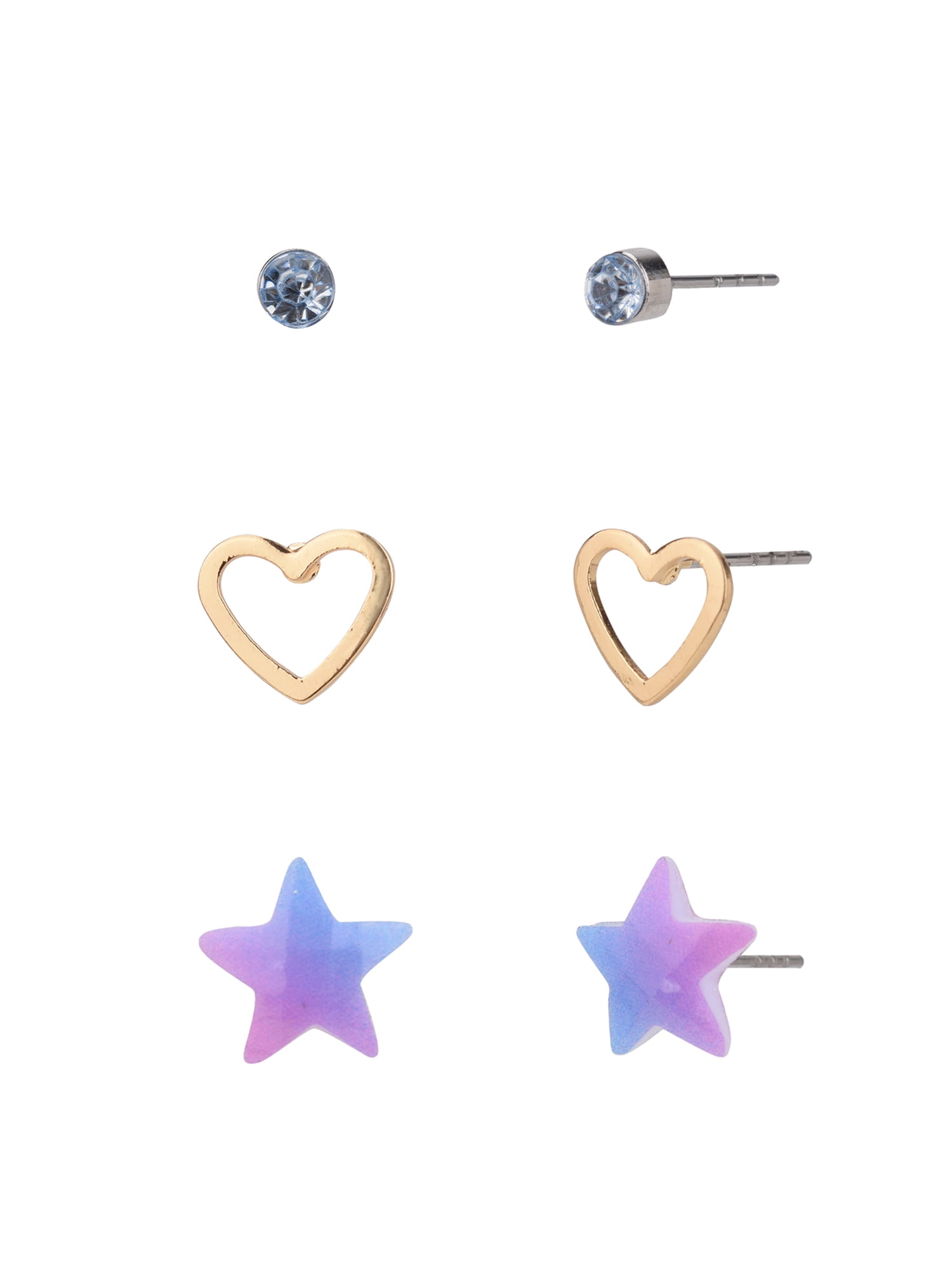 Wonder Nation Female Multicolored Variety Butterfly Stud Earring Set, 30 Pack