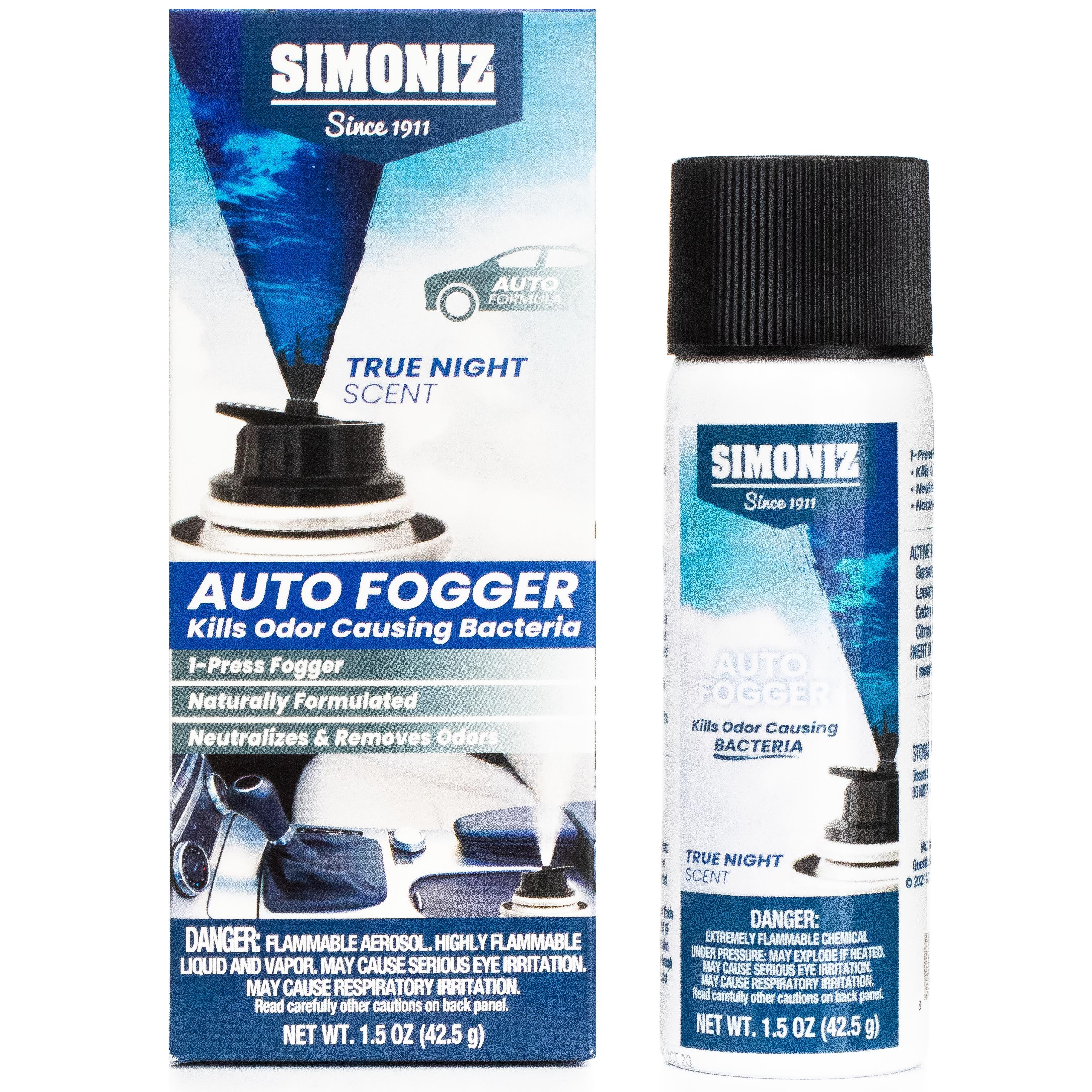Simoniz Odor & Bacteria Automotive Eliminating Vehicle Fogger/Freshener True Night Scent 1.5 oz