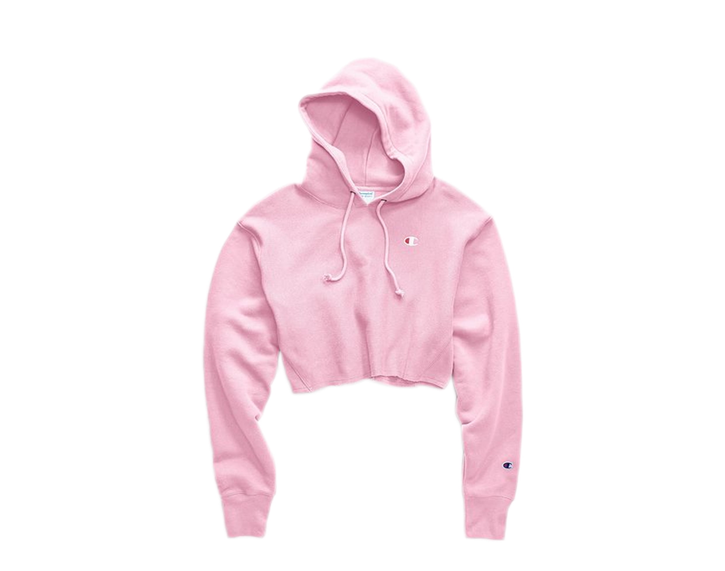 champion reverse weave pink crop hoodie