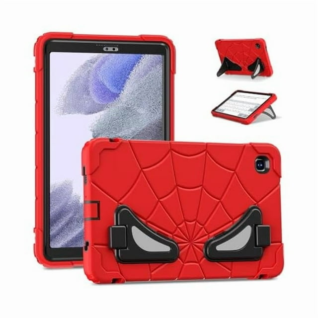 wonim11 Rugged Kids Case for Samsung Galaxy Tab A7 Lite(SM-T225/T220) 2021 8.7-inch Shockproof Kid-Proof PC+Silicon Hybrid Heavy Duty Armor Cover with Dual Kickstand for Children (Red/Black)