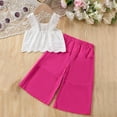 thumbnail image 4 of TOOYOU Girls Summer Outfit Sets Toddler Camisole Outfit Baby Linen Lace Smocked Sleeveless Tank Top Pants Set Girls Matching Outfits Size 7-8 Years Hot Pink, 4 of 9
