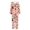 thumbnail image 5 of Fewfanhot Womens Pajamas Long Sleeve Button Down Pjs Sets 2 Piece Loungewear Christmas Sleepwear, 5 of 6