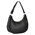 thumbnail image 2 of Spencer Shoulder Bag for Women Small Purse with Extension Strap Crescent Clutch Purse Leather Hobo Handbag Satchels, Black, 2 of 10