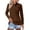 Brown-2, variant on WDDDD Women's Plus Size Casual Button Up Long Sleeve Relaxed Fit Shirt XXL