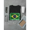 thumbnail image 3 of Brush Painting Of Brazil Flag T-Shirt Men -Image by Shutterstock, Male Medium, 3 of 4